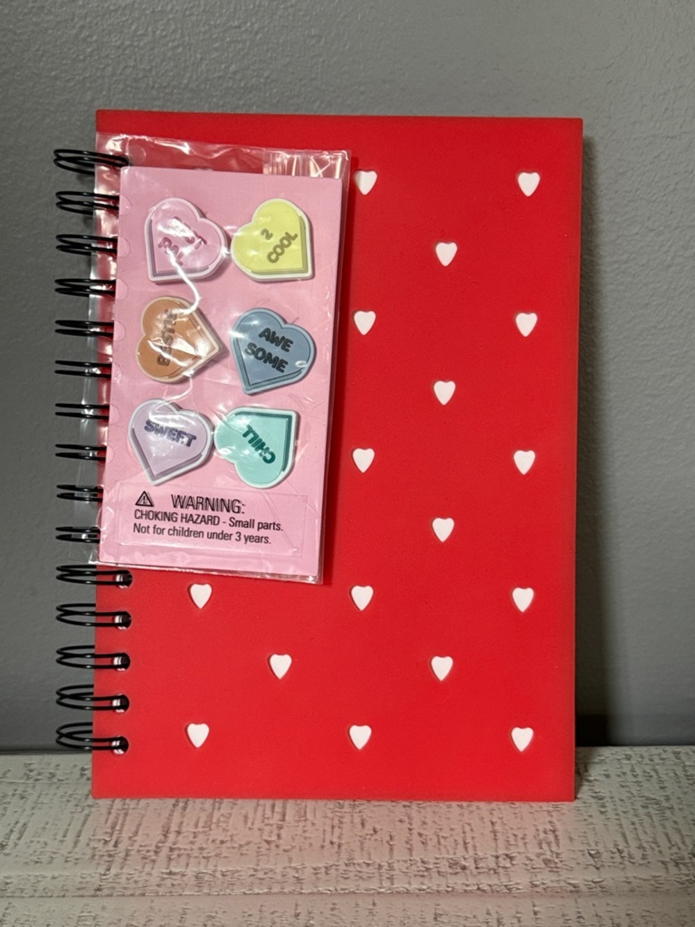 CultureFly Red Heart Spiral Notebook